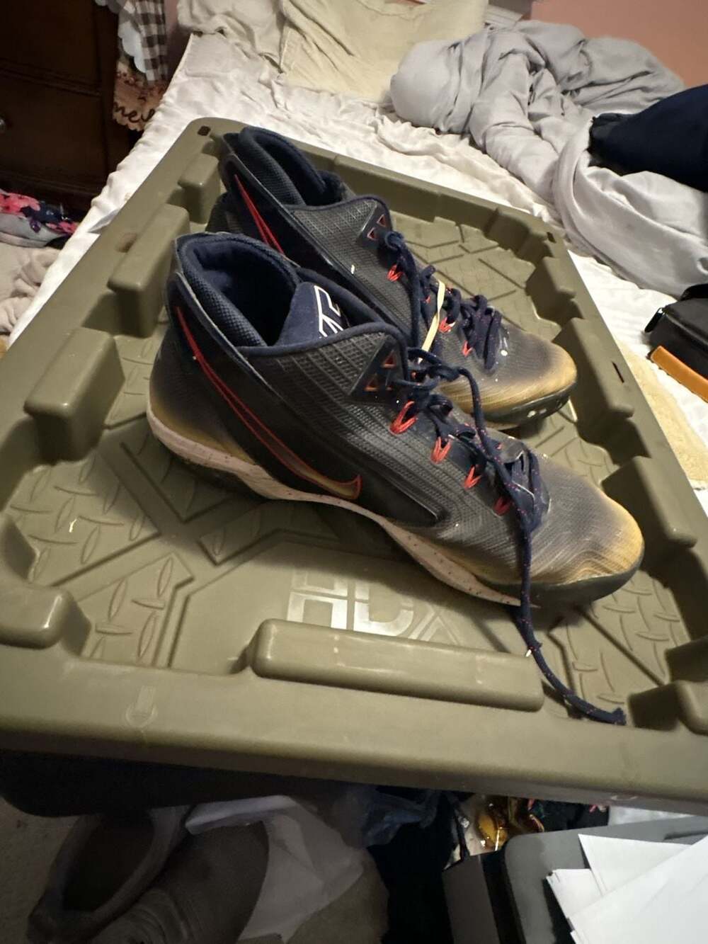 Nike Zoom Field General Size 13 Navy Red Football Cleats